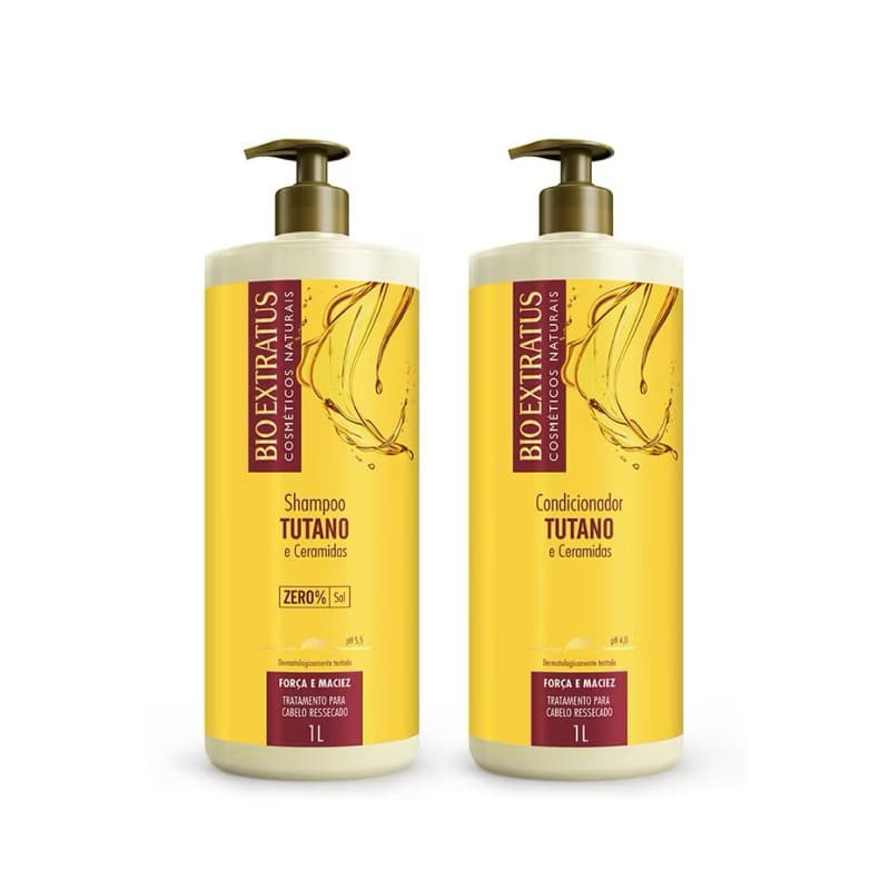 Kit Tutano Shampoo e Condicionador Bio Extratus Força e Maciez (1L)