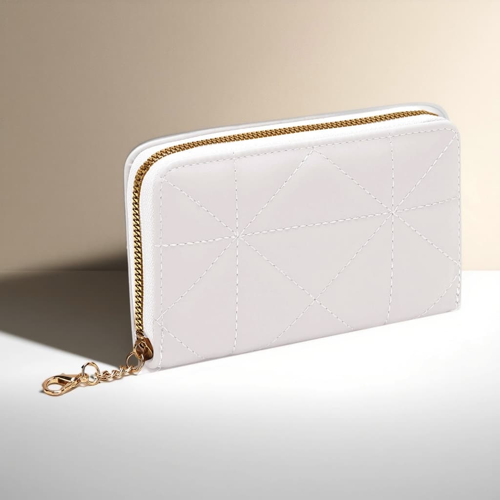 Carteira Feminina Couro Sintetico Porta  cartao documentos  com Ziper linda estilosa LX551