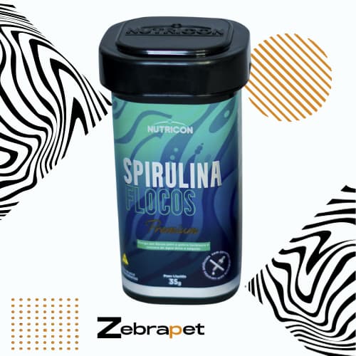 Nutricon Spirulina Flocos - Ração p/ Peixes