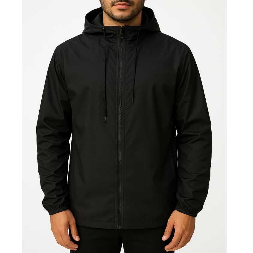 Jaqueta Corta vento Leve treino corrida Impermeável Preto