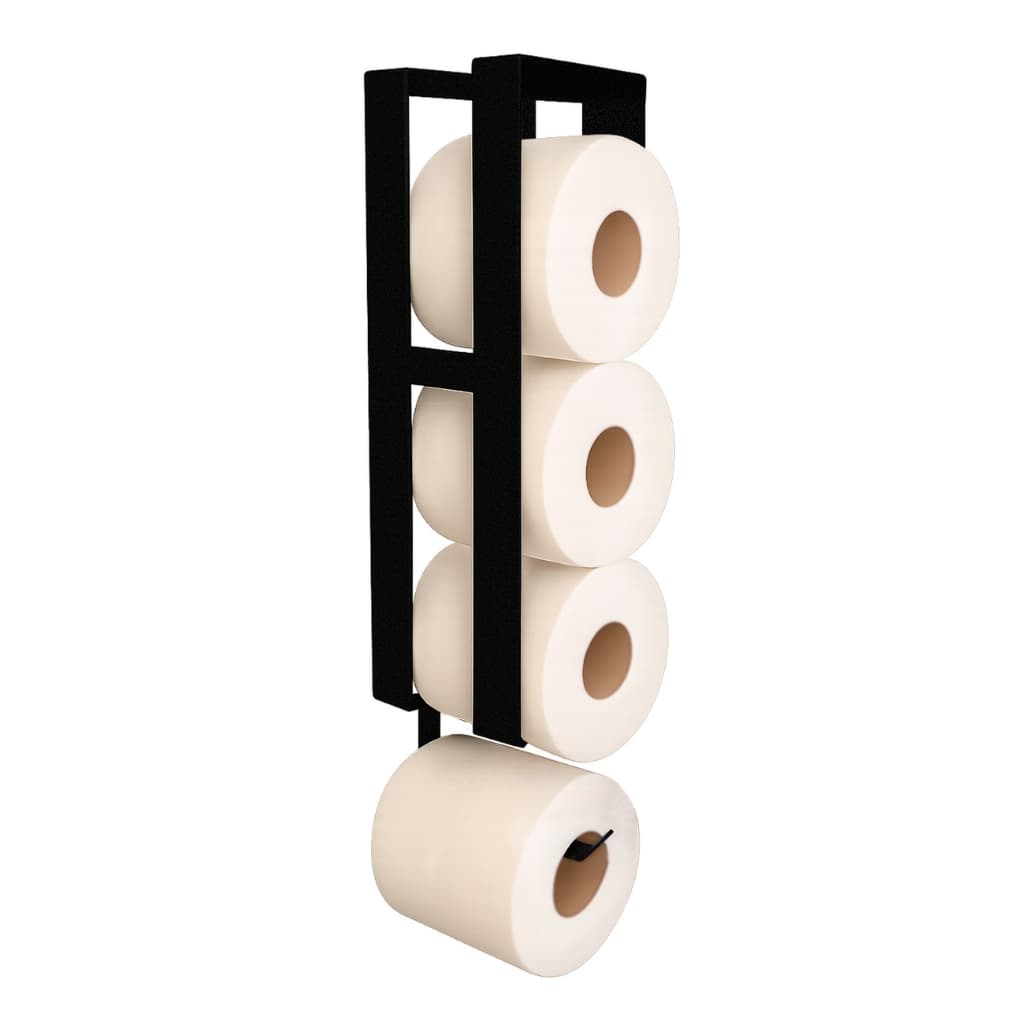 Suporte Porta Papel Higiênico de Parede Industrial 4 Rolos Aço Pintura Epóxi Design Moderno