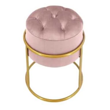 puff redondo ferro argola tubo aço pintura eletrostática tecido veludo