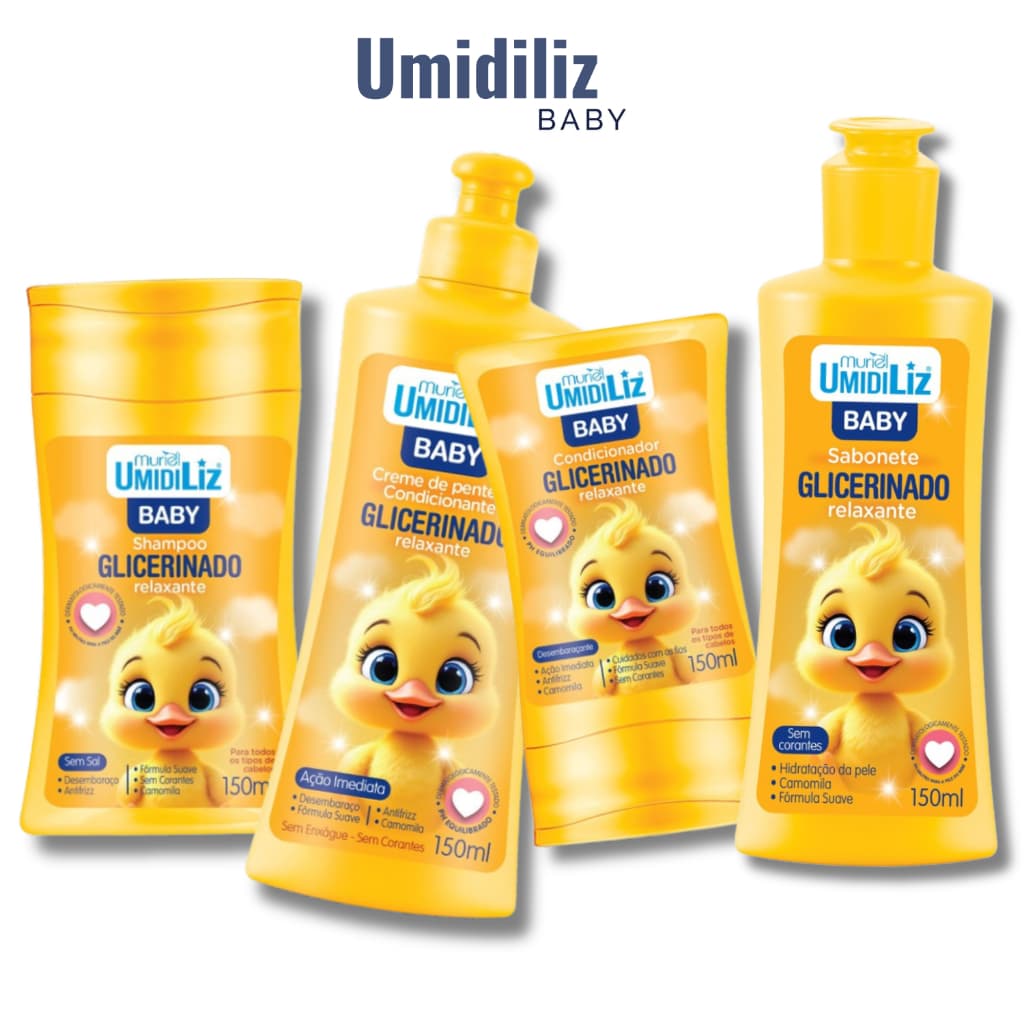 kit Banho Higiene Infantil Umidiliz Baby 150ml Camomila