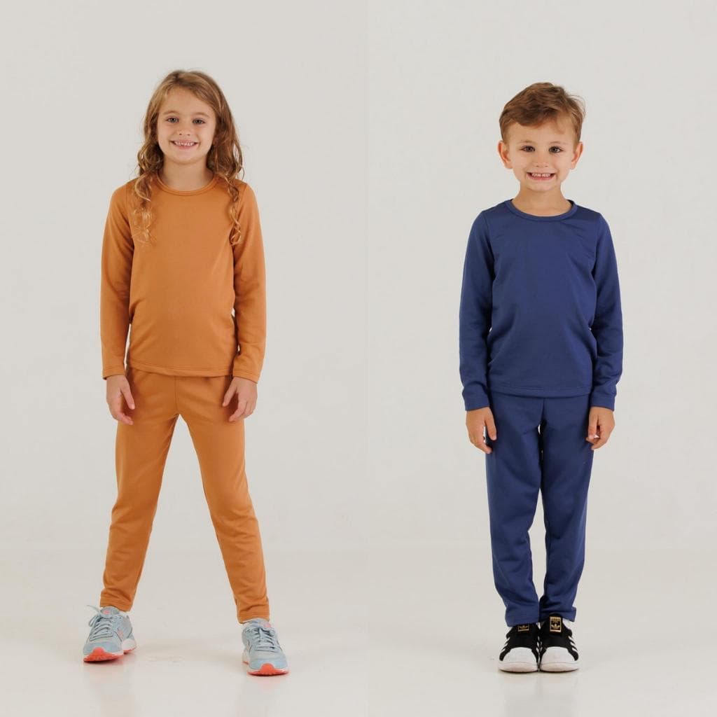 Kit 2 Conjuntos Térmicos Infantil Peluciado Unissex