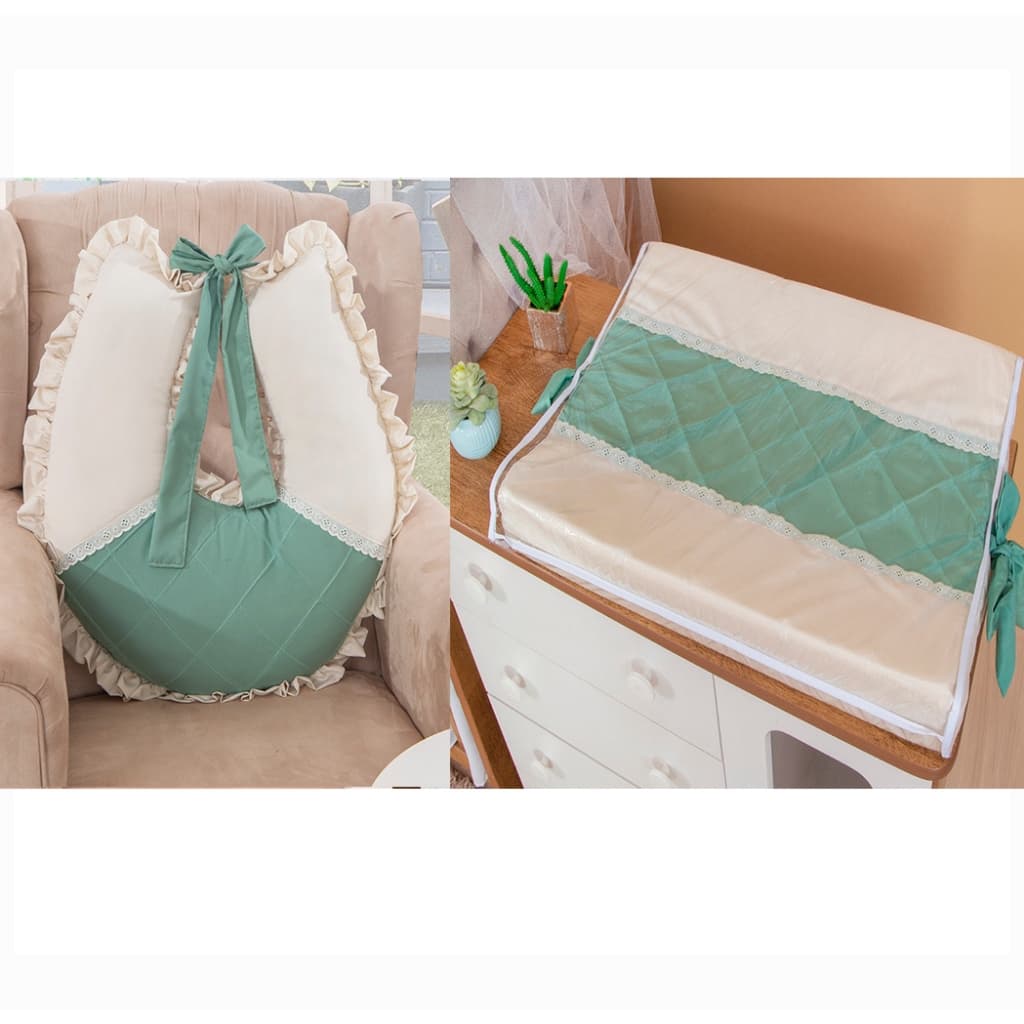 TROCADOR ANATÔMICO + ALMOFADA DE AMAMENTAR- COMBO LUXO