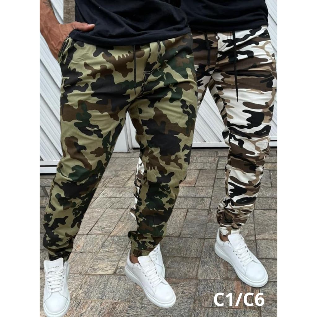 Kit 2 Calças Jogger Masculina P ao GG Camuflada Vaquejada Promoção