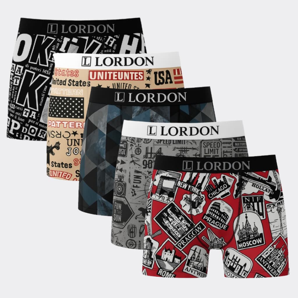Kit 5 Cueca Boxer Tamanho P ao Plus Size Estampada Adulto Masculino