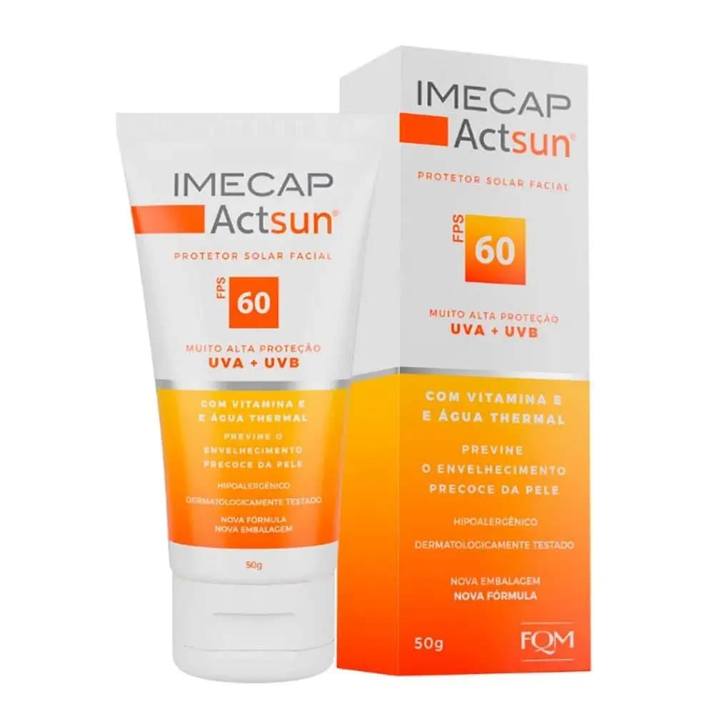 Protetor Solar Facial Imecap Actsun FPS60 Sem Cor 50g
