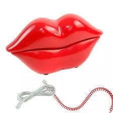 Telefone De Mesa Boca Vermelha Com Fio Residencial Escritorio Casa - Decoração