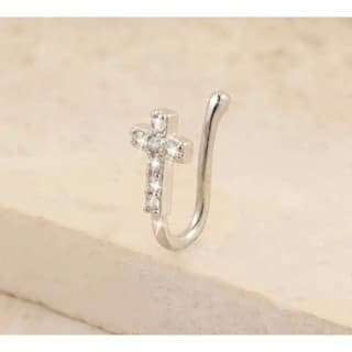 Piercing Falso De Nariz Crucifixo, Piercing de Pressão, Crucifixo, Infinito, Coelho, Piercing sem Furo Feminino