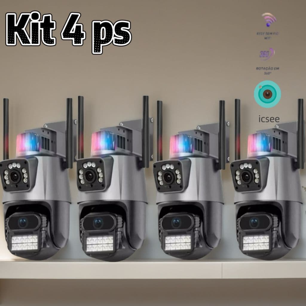 Câmera De Segurança WiFi ICSEE Externa Lente Dupla Com Sirene Full Hd Wifi Visão Noturna App Icsee