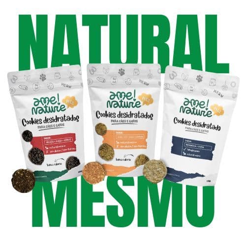 3 Pacotes de Petiscos Desidratado 100% Natural para Cachorro e gato Sabores: Mandioca, Acém, Fígado