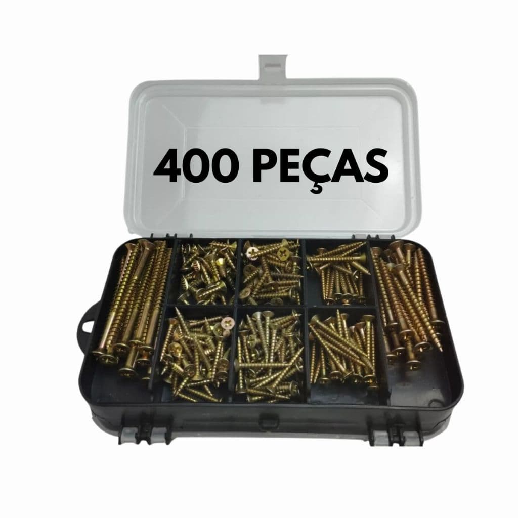 Kit 400 Peças Parafusos e Buchas com Organizador – Multiuso