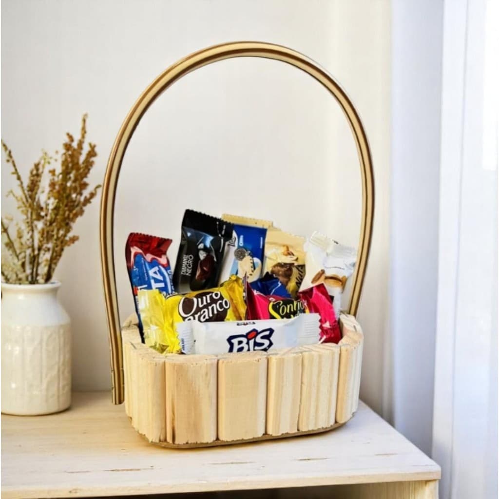 Kit 10 Cestas oval 15cm Fraldeira Madeira Decoração