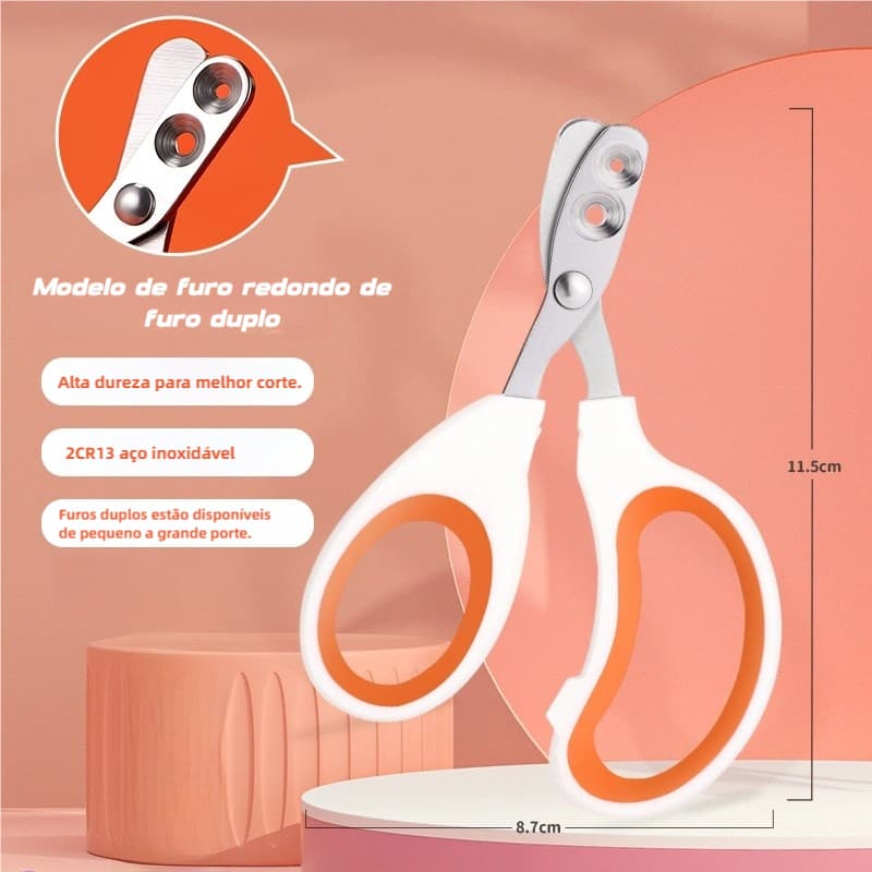 ortador De Unhas Alicate Com Furo Para Gato Corte Preciso Evita Sangramento Aço Inoxidável Tesoura LR-0217