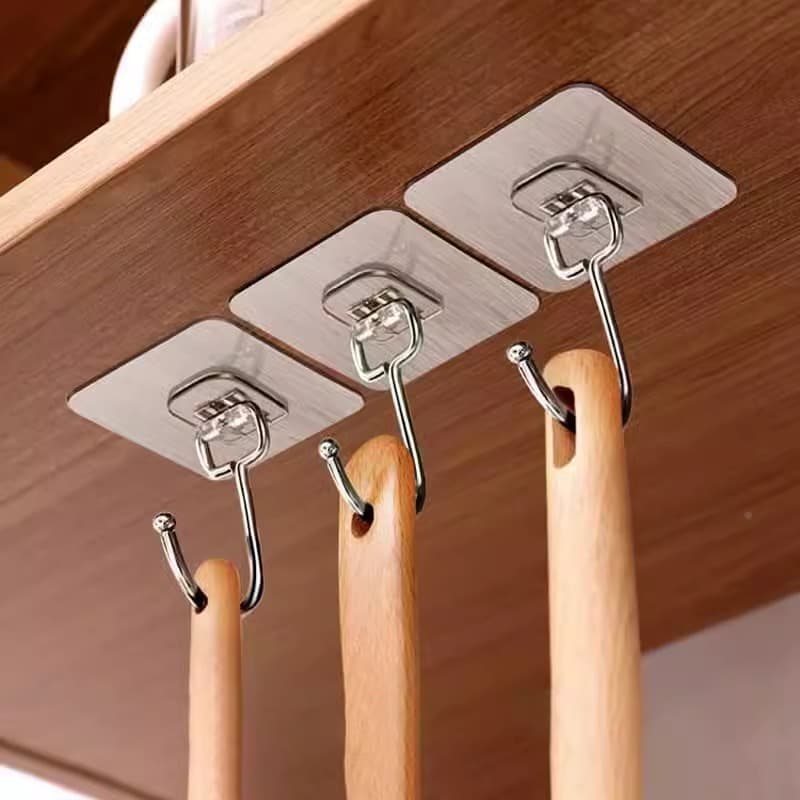 KIT 5/10/15 Gancho Adesivo/ Parede Multifuncional Autocolante Casa Cozinha Quarto Banheiro Organizado