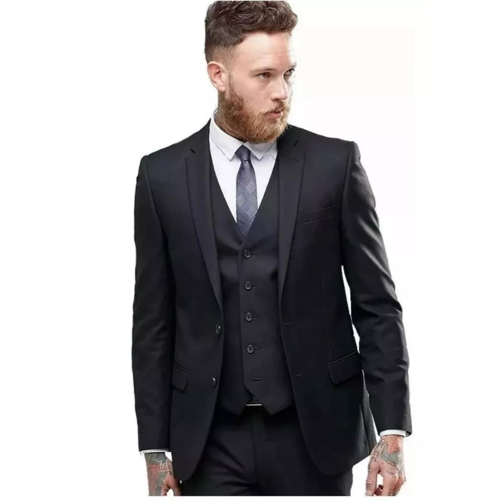 Terno Masculino Oxford Slim Kit Completo Paleto+Calça+Colete Envio Imediato