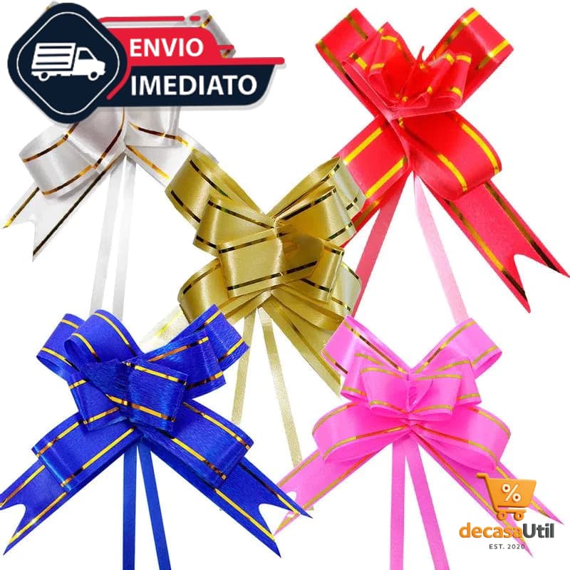 100 LAÇO FÁCIL MAGICO P/ PRESENTE *P , M , G, GG* - 4 tamanhos, varias cores