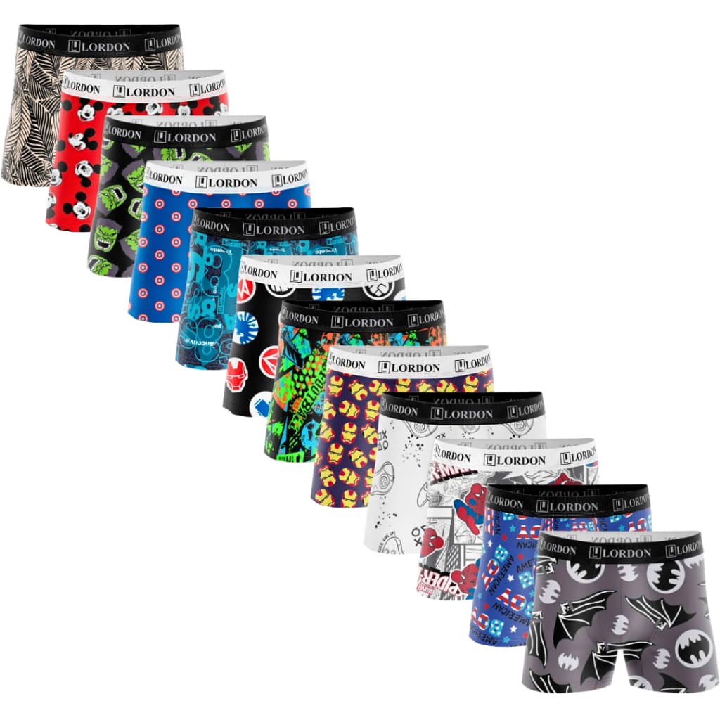 Kit 10 Cuecas Boxer Box Infantil Microfibra Estampada