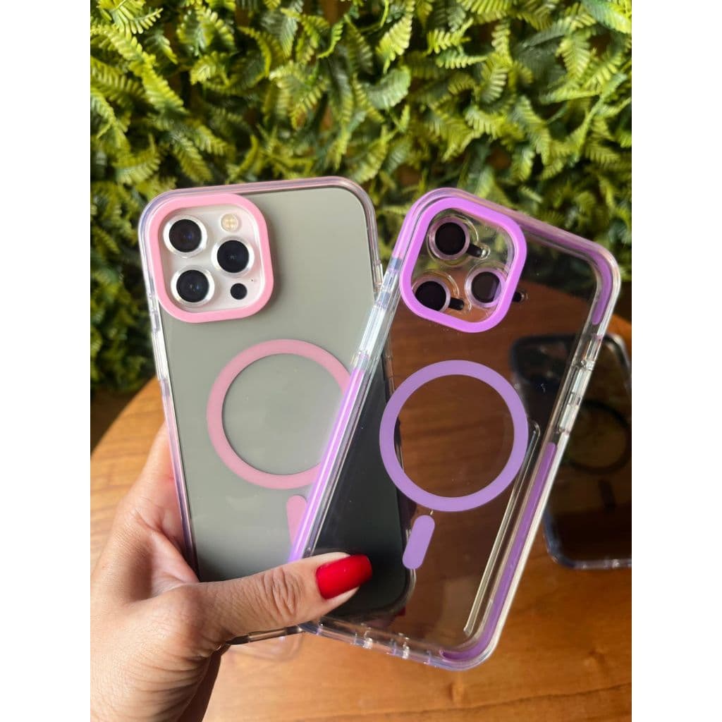 CAPA MAGSAFE FUME COM KIT PROTEÇÃO LENTE DE CÂMERA (IPHONE)