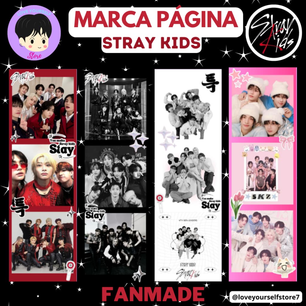MARCA PÁGINA STRAY KIDS - 2 UNIDADES - FANMADE