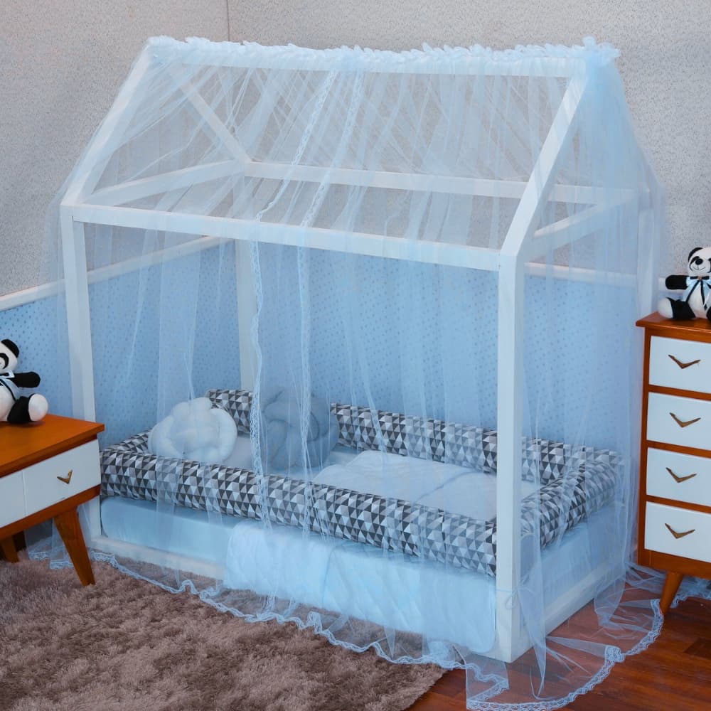 Mosquiteiro Cama Casinha Montessoriana Solteiro Tule 2,00m x 1,70m