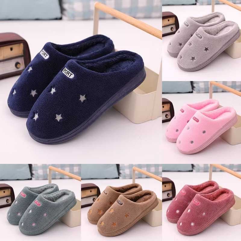 Pantufa Inverno Solado Emaborrachado Triplo Peluciada Feminino Antiderrapante