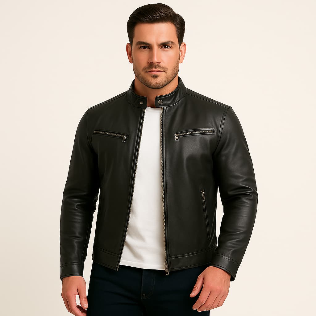 Jaqueta De Couro Masculino Inverno Slim Motoqueiro Clássica Resistente