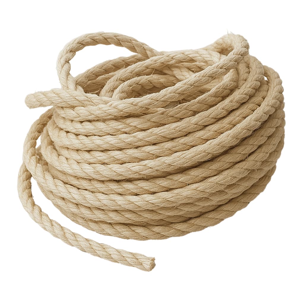 Corda De Sisal Natural 8mm 5 Metros Rasada Arranhador Para Gatos Artesanato Em Geral - PROMOÇÃO