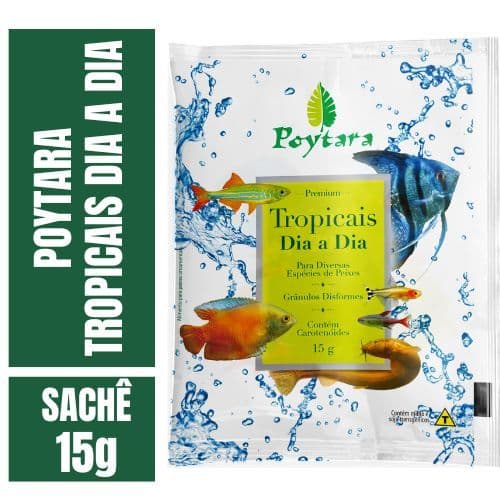 Ração Para Peixes Poytara Tropicais Dia A Dia Sachê 15g