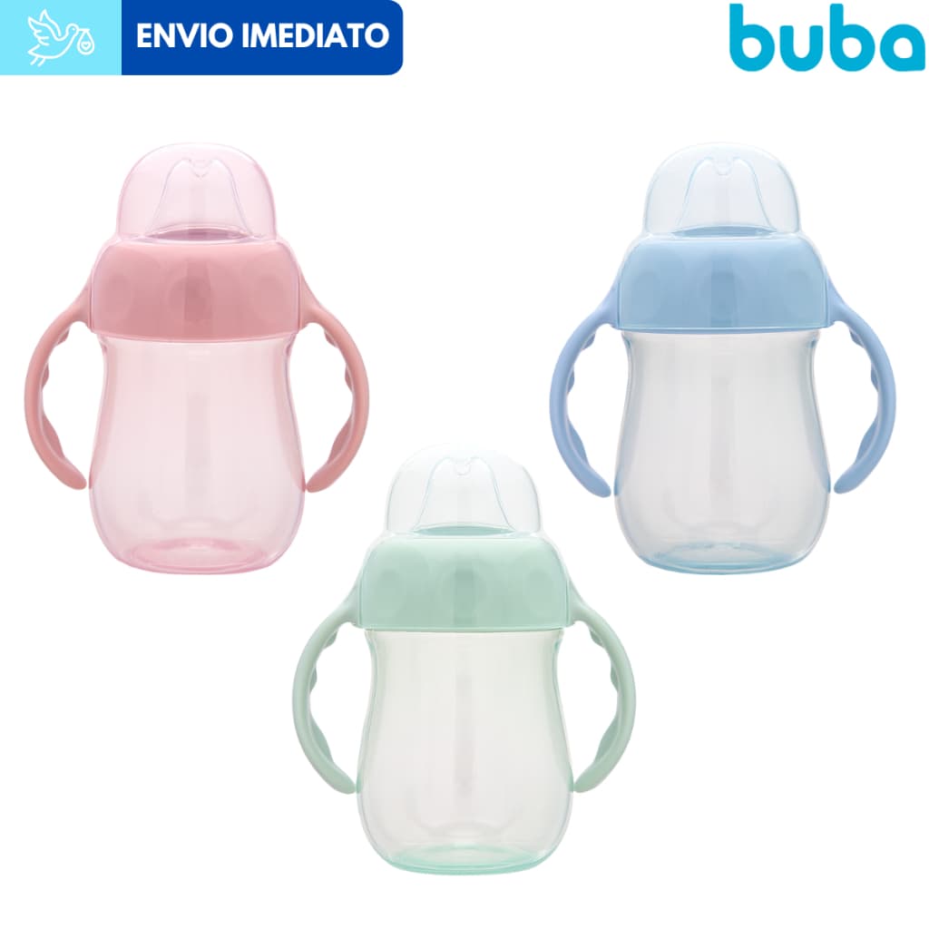 Copo de Transição Bebê Alça Bico Silicone Treinamento Buba