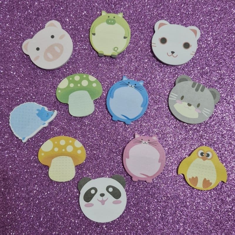 Kit 2 unidades notas adesivas decoradas coloridas fofas kawaii