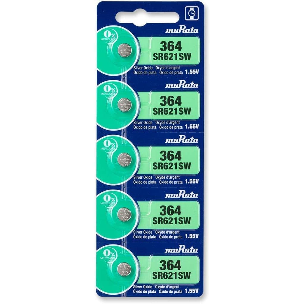 05 Bateria Relógio de pulso 364 SR621SW Murata 01 Cartela 5 un
