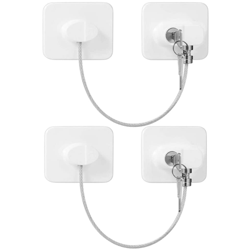Kit 2 Travas Segurança Com Chave Portas Geladeira E Armários