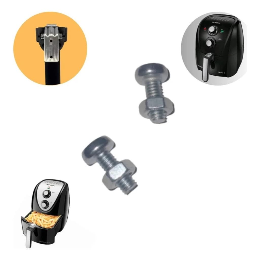 Par parafusos + par porcas alça puxador air fryer fritadeira af-31 af-29 ORIGINAL