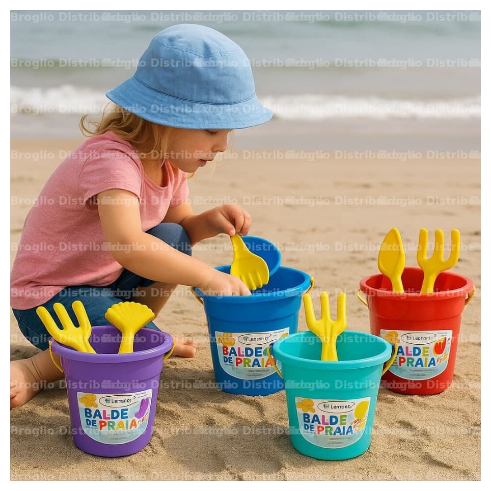 Kit 20 Baldinhos de Praia infantil (COLORIDOS) diversão das crianças ou Lembrancinha de festas