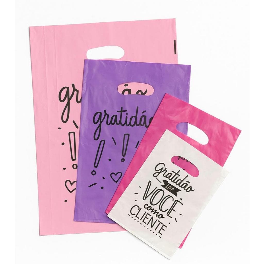 Sacolas Plásticas Com Frases - 16x20 / 20x30 / 25x35 / 30x40 / 40x50 - Alça Vazada