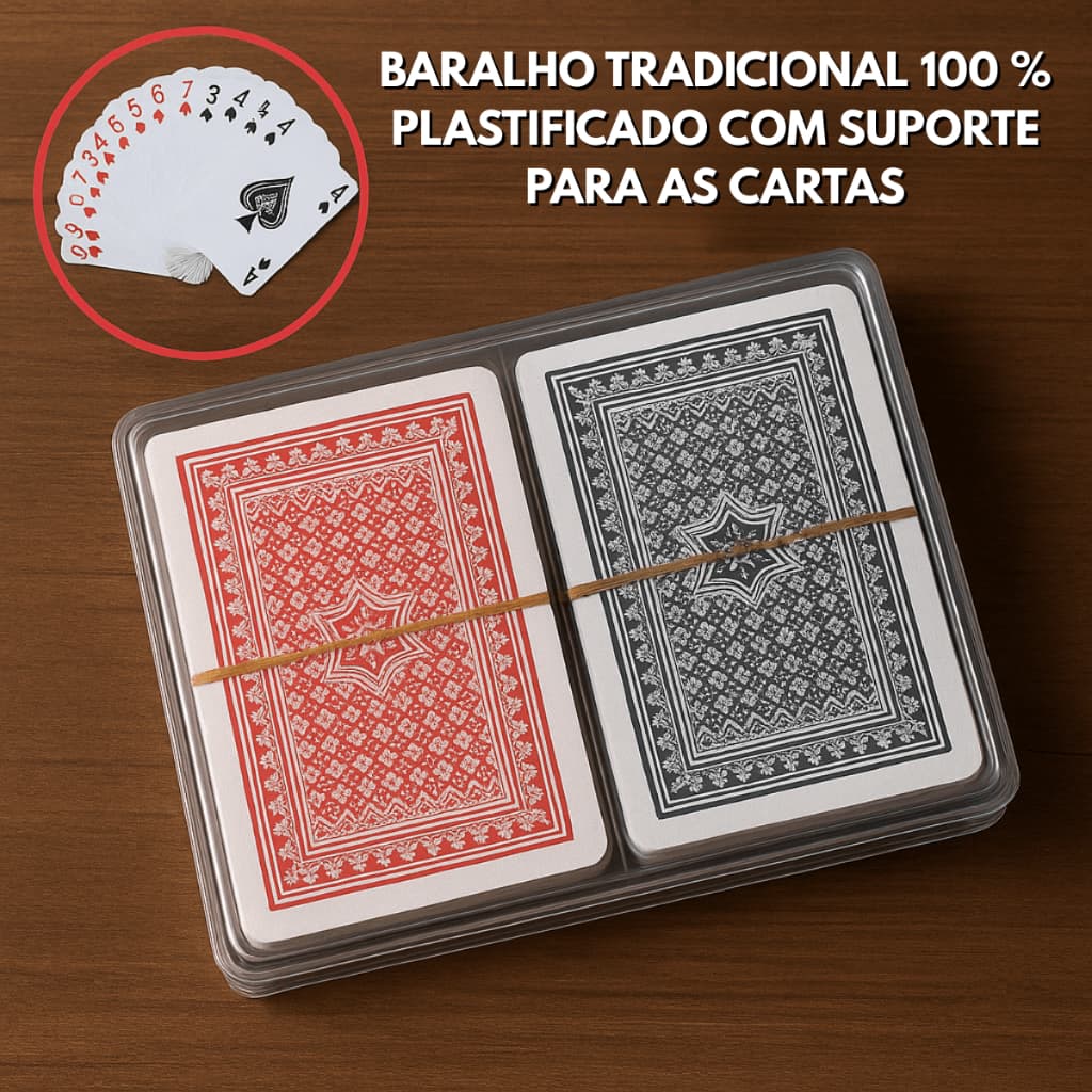 Baralho Tradicional Cartas 100% Plastificado Para Pife Poker Truco 21 Paciência Blackjack Cacheta