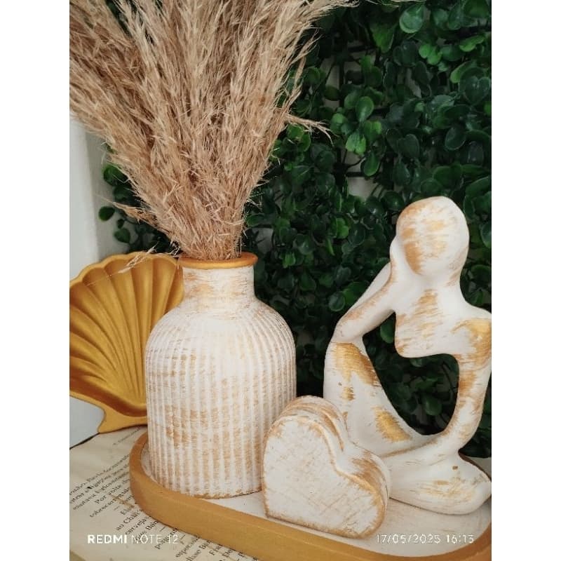 combo decorativo vasos+bandeja+pensador+bandeja+porta recado+porta joia