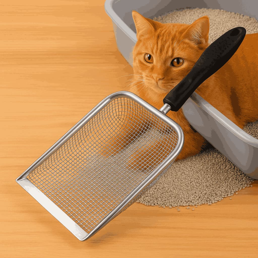 Pá Higiênica Areia Gato Coletora Aço Inox Limpeza Caixa Peneira