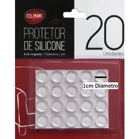 KIT C/12 /20  Protetor Adesivo Silicone Porta Batente Redondo  Multiuso Universal Móveis Vidro Protetor de Armário