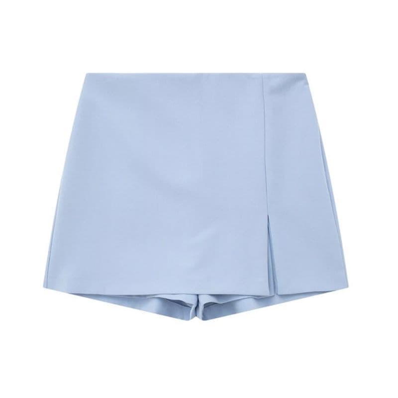 SHORT SAIA FEMININO CINTURA ALTA RECORTE COM FENDA LATERAL VÁRIAS CORES