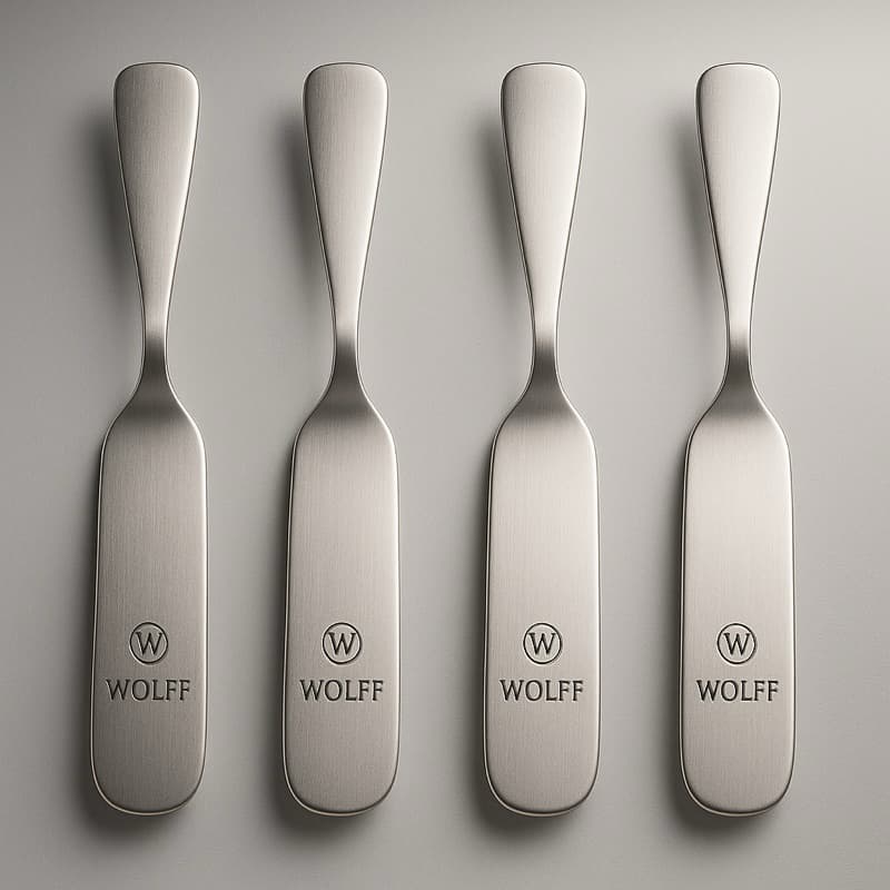 Conjunto 4 Espátulas Aperitivo Aço Inox Prata 13,5cm Wolff Rojemac Elegante