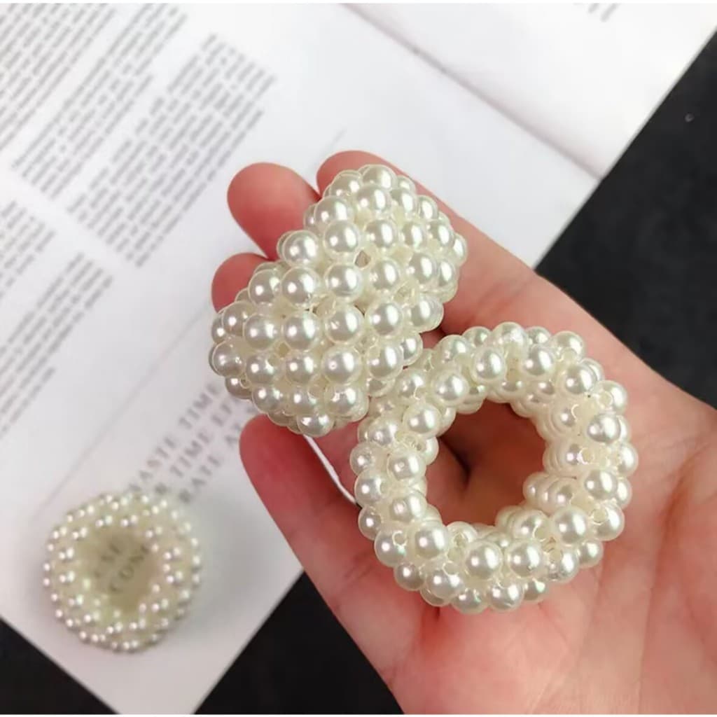 Elástico de cabelo Com Pérolas acessorios xuxinha para cabelo Rabico de cabelo