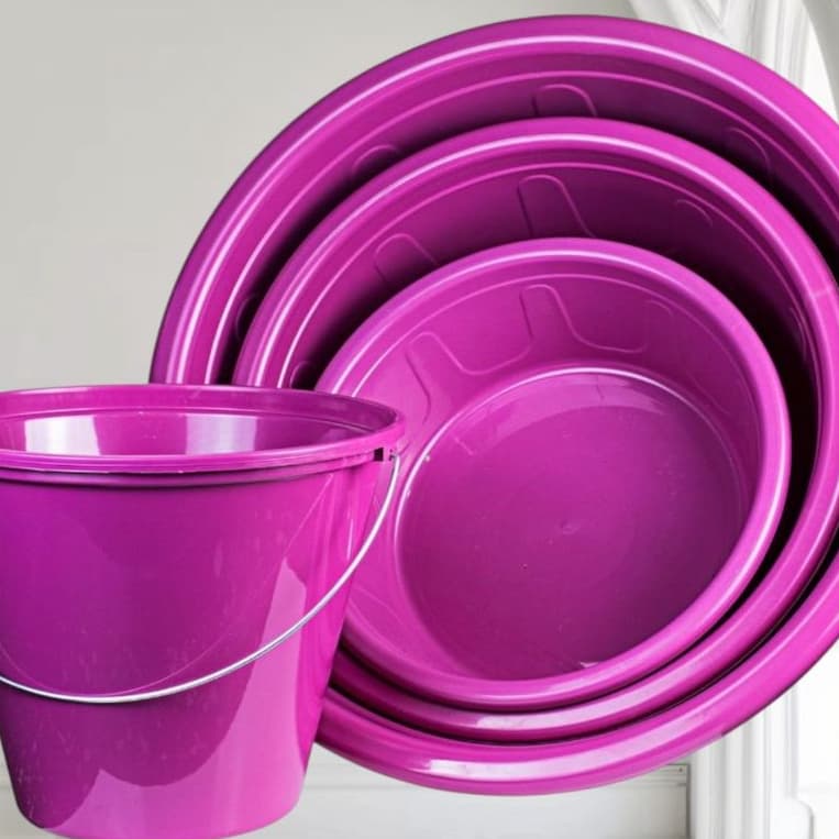 Kit Lavanderia com 3 Bacias 28L + 15L + 7,5L e 1 Balde 5,5L Multiuso Utilidades