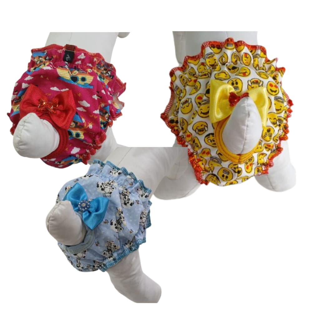 Calcinha Pet Higiênica C/ Elástico  Cães, Gatos Cio 3 unid.