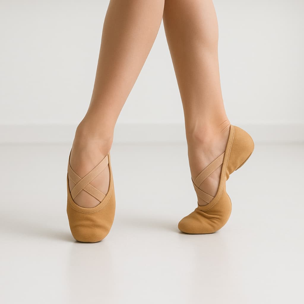 Sapatilha Sola Dividida Lona Ballet, Sapatilha Ballet preto, Sapatilha de Ballet de Lona Preto