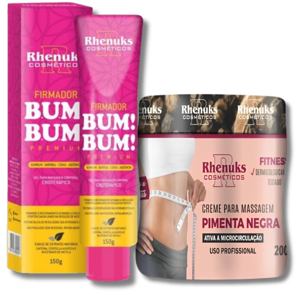 kit Redutor de Medidas ( 1 Pimenta Negra Gel 200gr + Fimador Bum Bum 150gr)