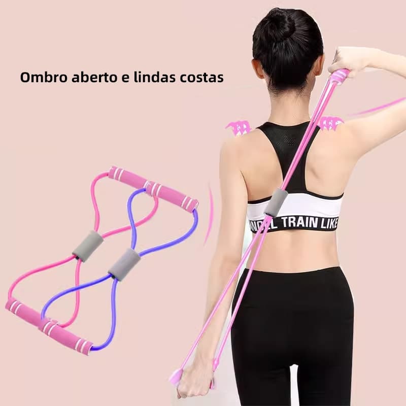 Elastico 8 Para Malhar Extensor Academia Treino Pilates Fit