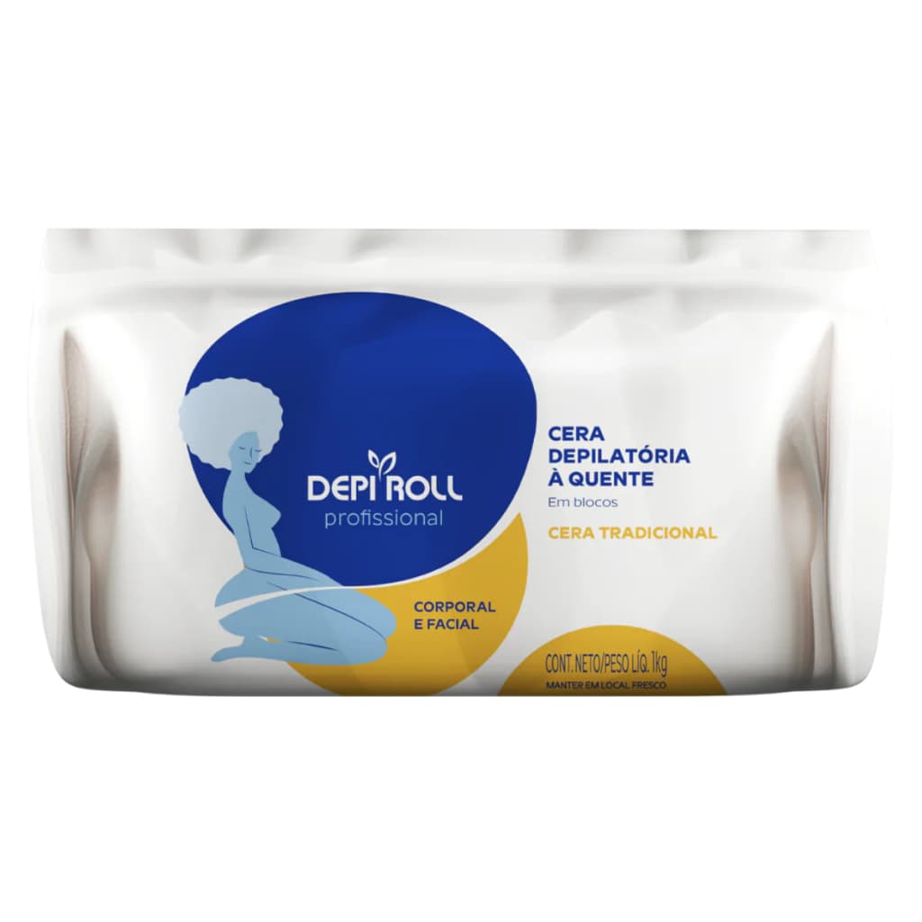 Cera Depilatória em Blocos Tradicional 1Kg - DepiRoll